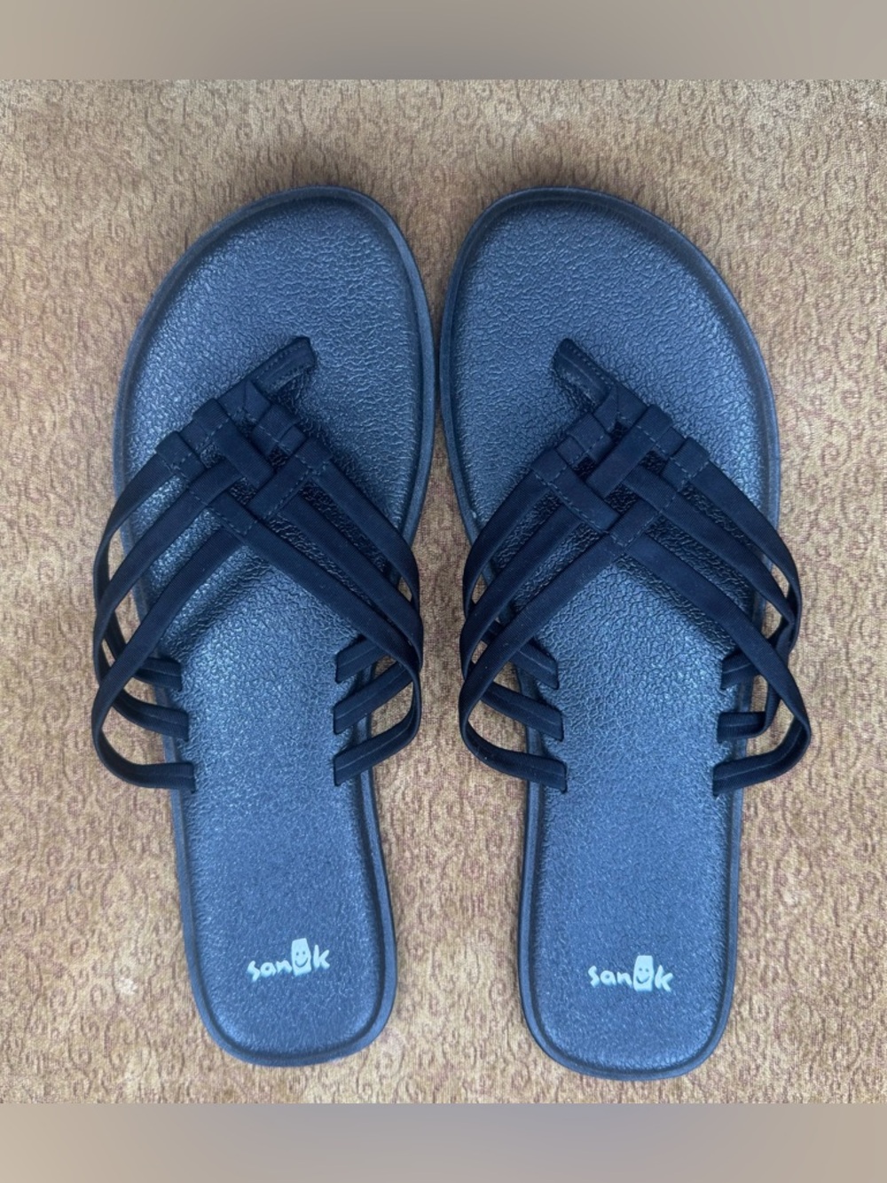 Sanuk Sz 9 Women's Black Multi-Strap Slide Sandals